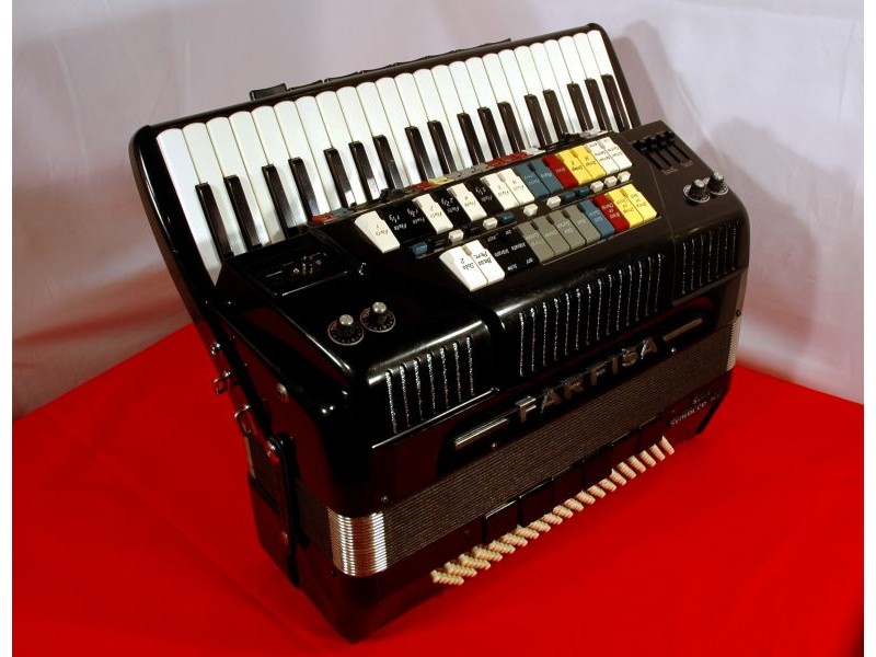 Farfisa Syntaccordion MIDI piano accordion, with new MIDI expander black